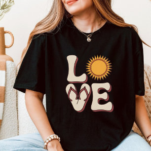Liebe Flip Flops Strand Sonne Sommer Urlaub T-Shirt