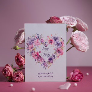 Liebe Floral Individuelle Namen und Text Feiertagskarte