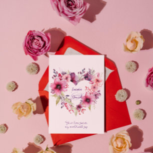 Liebe Floral Individuelle Namen und Text Feiertagskarte
