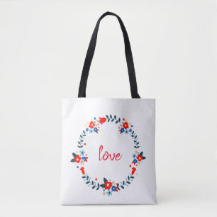 Liebe Floral Wreath Tasche