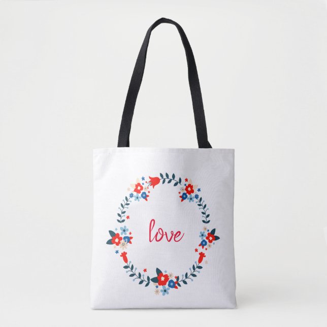 Liebe Floral Wreath Tasche (Vorderseite)