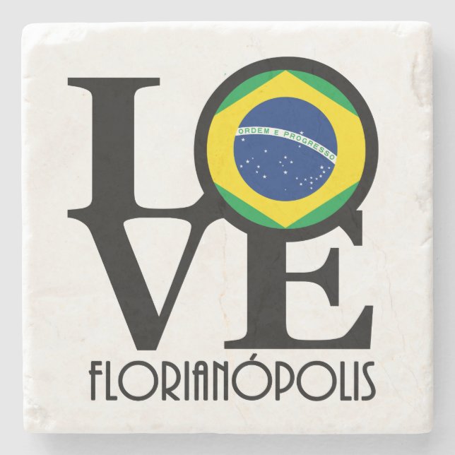 LIEBE Florianópolis Brasilien Steinuntersetzer (Vorderseite)