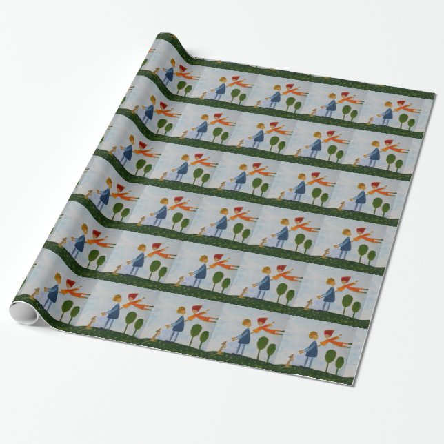 Liebe Flying Gefühl Glossy Wrapping Paper Geschenkpapier (Ungerollt)