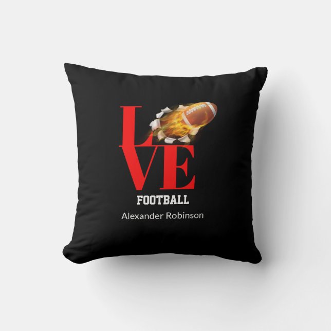 Liebe Football Personalisiert Sports   Kissen (Vorderseite)