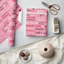 Liebe Forever - Valentinstag Typografie Muster Geschenkpapier