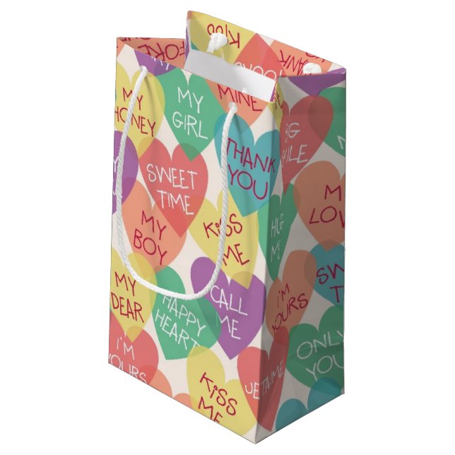 Liebe-Form-Hintergrund Kleine Geschenktüte (Rückseite Schrägansicht)