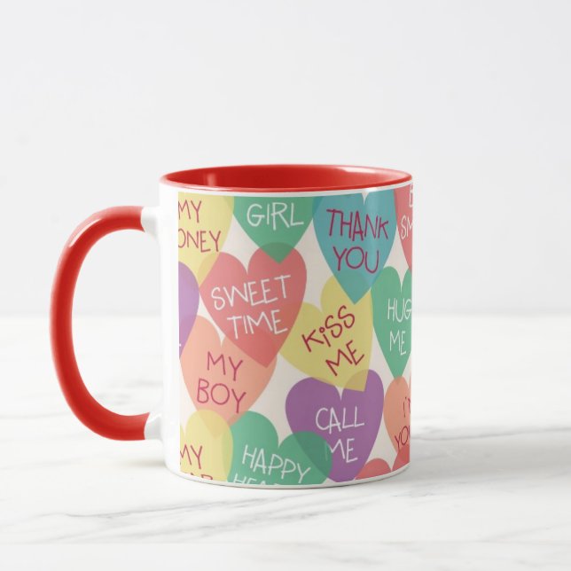 Liebe-Form-Hintergrund Tasse (Links)