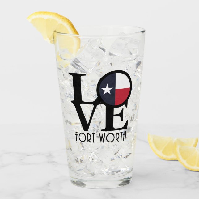 LIEBE Fort Worth Texas Glas (Vorderseite Ice)