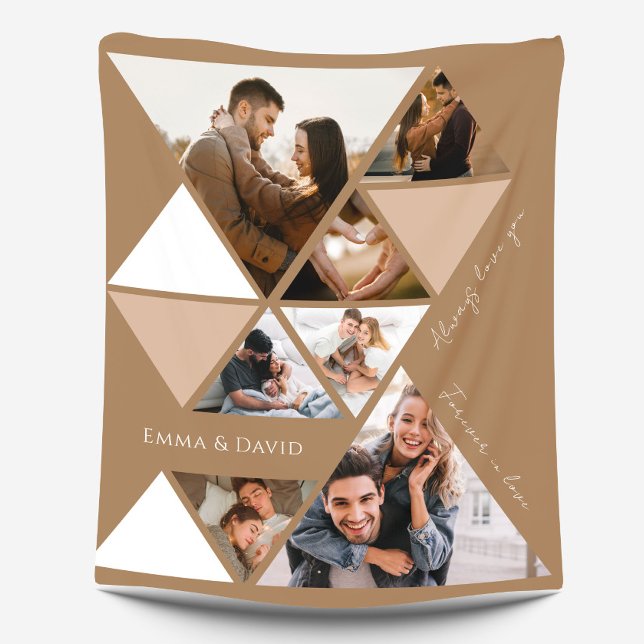 Liebe Foto Collage Modernes Elegantes Fleece Blank (Von Creator hochgeladen)