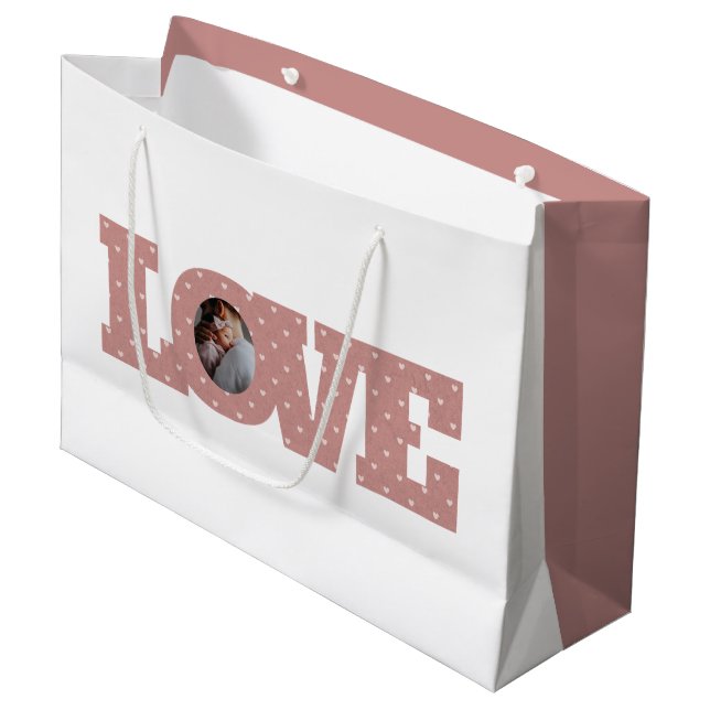 Liebe Foto Geschenktasche Große Geschenktüte (Vorderseite Schrägansicht)