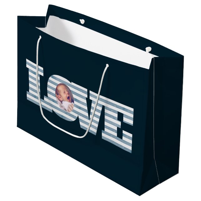 Liebe Foto Geschenktasche Große Geschenktüte (Vorderseite Schrägansicht)