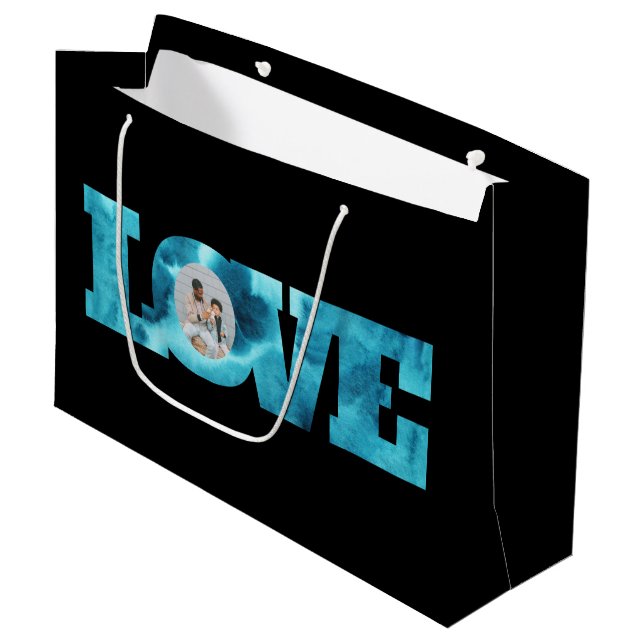 Liebe Foto Geschenktasche Große Geschenktüte (Vorderseite Schrägansicht)