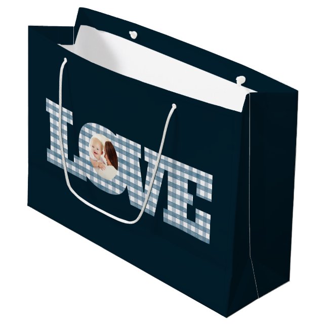Liebe Foto Geschenktasche Große Geschenktüte (Vorderseite Schrägansicht)