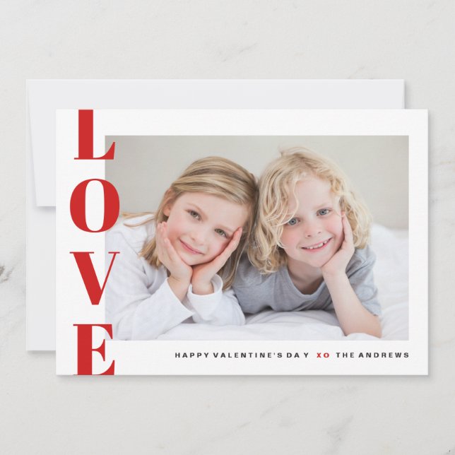 Liebe Foto Glücklicher Valentinstag Feiertagskarte (Vorderseite)