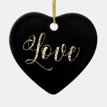 *~* LIEBE FOTO Gold Glitzer Herzdekoration