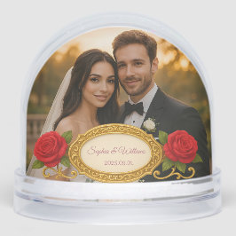 Liebe Foto Keepake Elegante Rose Blumenstrauß Erin Schneekugeln