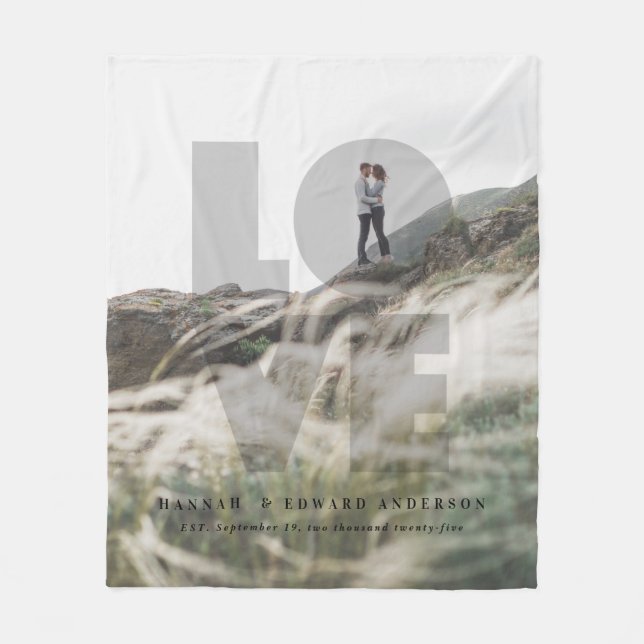 Liebe Foto Modernes personalisiertes Geschenk Fleecedecke (Vorderseite)