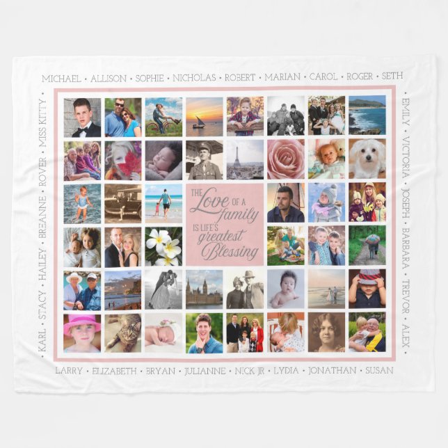 Liebe | FotoCollage Custom Keepake Fleecedecke (Vorderseite (Horizontal))