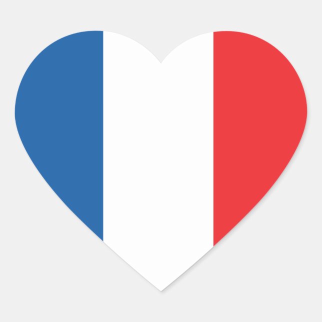 Liebe Frankreich Flagge, Aufkleber für französisch (Vorderseite)
