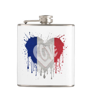 Liebe Frankreich Flagge Flachmann