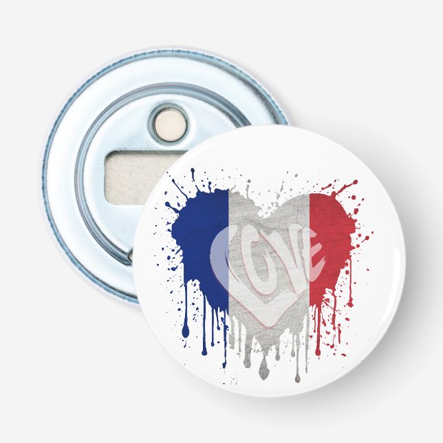 Liebe Frankreich Flagge Flaschenöffner (Vorderseite)