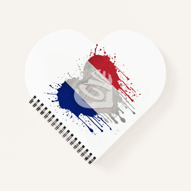 Liebe Frankreich Flagge Notizbuch (Vorderseite)