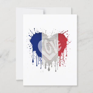 Liebe Frankreich Flagge Postkarte