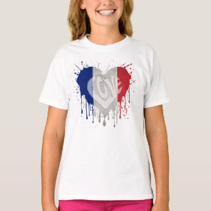 Liebe Frankreich Flagge T-Shirt