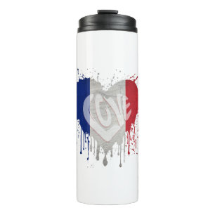 Liebe Frankreich Flagge Thermosbecher