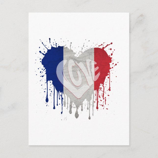 Liebe Frankreich Postkarte (Vorderseite)