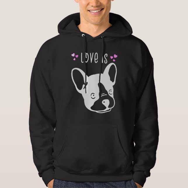 Liebe Französisch ist Französisch Bulldog Niedlich Hoodie (Vorderseite)