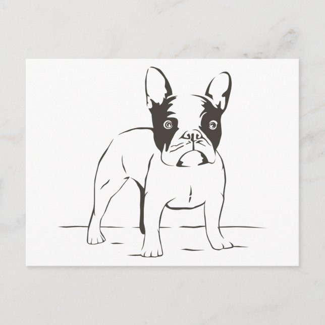 Liebe Französische Bulldog-Welpendockkarte Postkarte (Vorderseite)