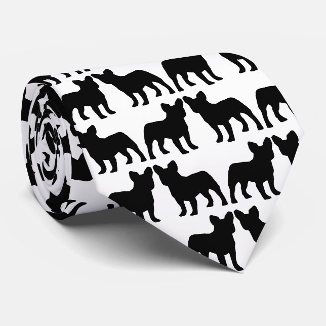 Liebe French Bulldog Dogs Krawatte (Gerollt)