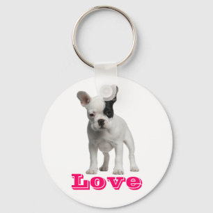 Liebe French Bulldog Welpe Dog Schlüsselanhänger