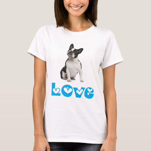 Liebe French Bulldog Welpe Dog T - Shirt (Vorderseite)