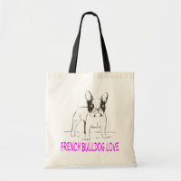 Liebe French Bulldog Welpe Hund Tote Tasche