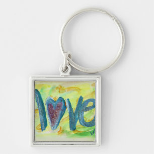 Liebe Fresh Spring Artwork Word Painting Schlüssel Schlüsselanhänger