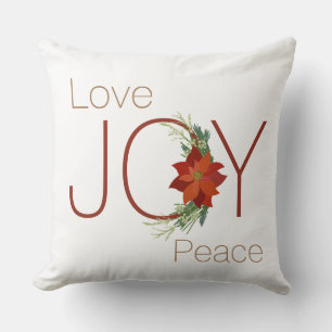 Liebe Freude Friede Weihnachten Poinsettia Kissen