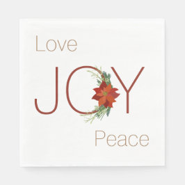 Liebe Freude Friede Weihnachten Poinsettia Serviette