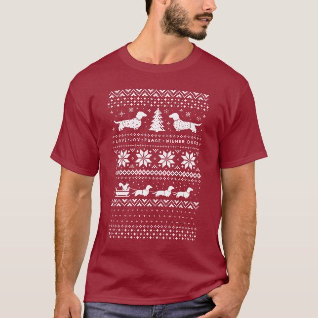 Liebe-Freude-FriedensDackel der Dackel-| verfolgt T-Shirt (Vorderseite)