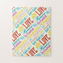 Liebe-Freude-Friedensgüte-Güte-Typografie-Kunst