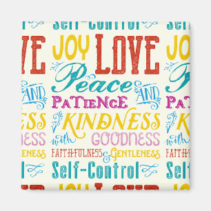 Liebe-Freude-Friedensgüte-Güte-Typografie-Kunst Magnet
