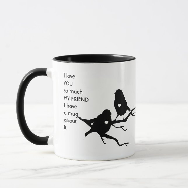 Liebe Freund so viel ich so viel Spaß Zitat Tasse (Links)