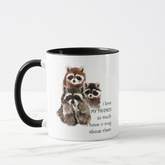Liebe Freunde so viel ich so viel Spaß Zitat Tasse (Links)