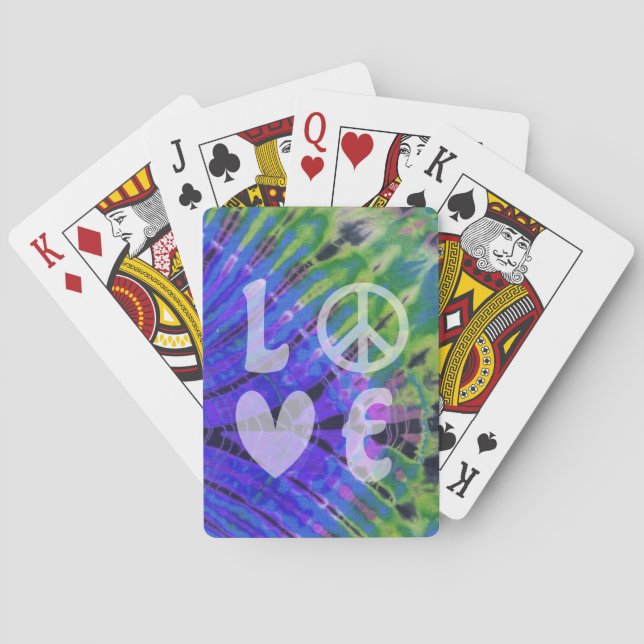 Liebe Frieden Abstrakt Peacock Blue Green Aquamari Spielkarten (Rückseite)