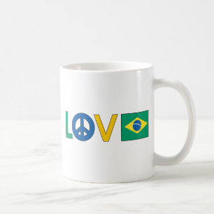 Liebe-Frieden Brasilien Kaffeetasse