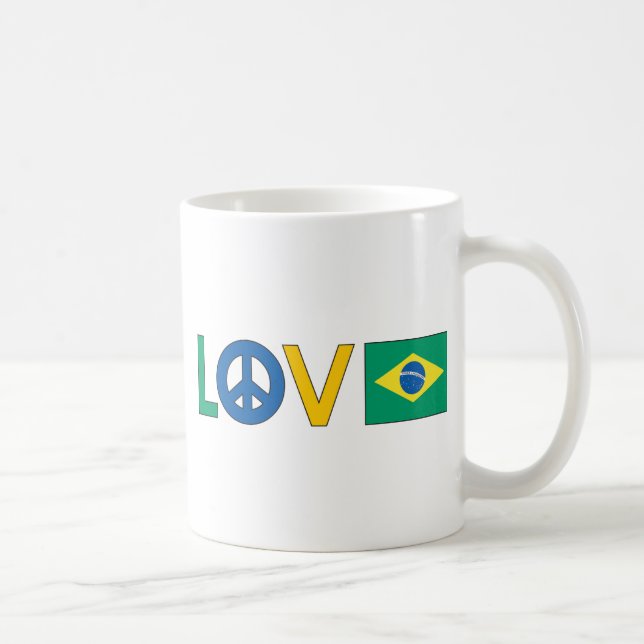 Liebe-Frieden Brasilien Kaffeetasse (Rechts)