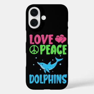 Liebe Frieden Delfine Süße Meerestiere Delfinliebh iPhone 16 Hülle