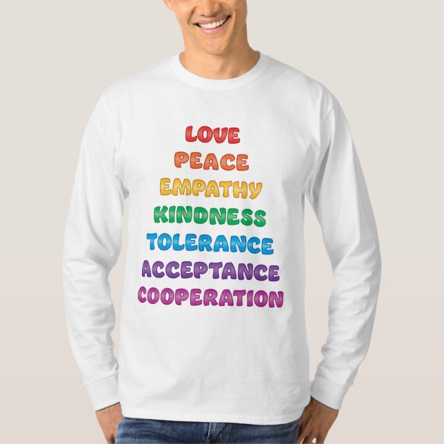 Liebe, Frieden, Empathie... T-Shirt (Vorderseite)