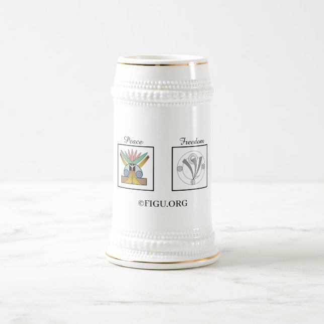 Liebe Frieden Freiheit Harmonie Bierglas (Mittel)